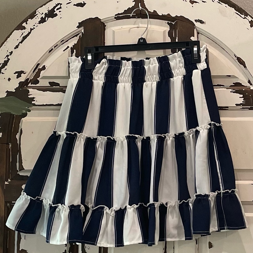 entro Blue and White Striped Skirt